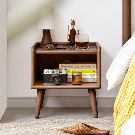 Pure Solid Wood Bedside Cabinet Modern Simple Nightstands European Beech Solid Beech Storage Cabinet Natural – view 2