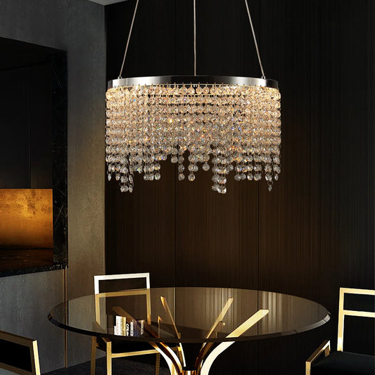16-inch Luxury Crystal LED Chandelier - Adjustable Height and Color Temperature (3000K-6000K) - Modern Chandelier for Living Room, Dining Room and – view 2