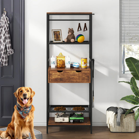 dog feeding station,3 Height Adjustable Raised Dog Bowls, Dog Feeder Station for Large Medium Dogs Cats, Dog Storage with shelves. – view 2