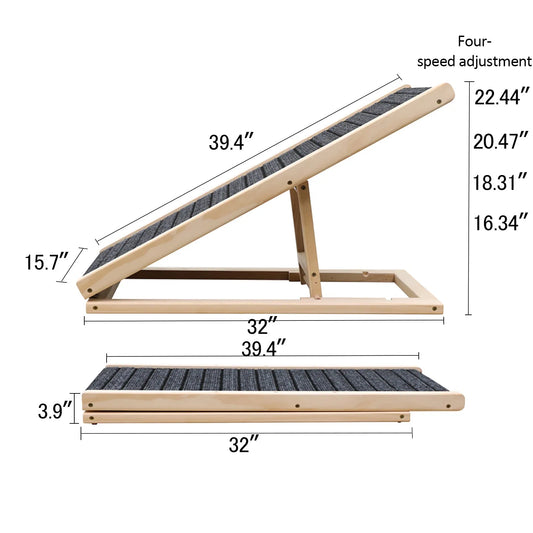 (UPGRADED) Dog Ramp for Bed, Extra Wide Excellent Traction, Pet Ramp for Small Dogs to Get on Couch Car, Non-Slip Rubber Surface, 16' Wide Hold up to – view 2
