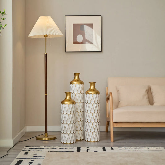 Floor Metal Vase Modern Style Decoration Home Droplet Shaped White Metal Vase 3-piece Set Gorgeous Home Decoration Large Glazed Metal Vase – view 2