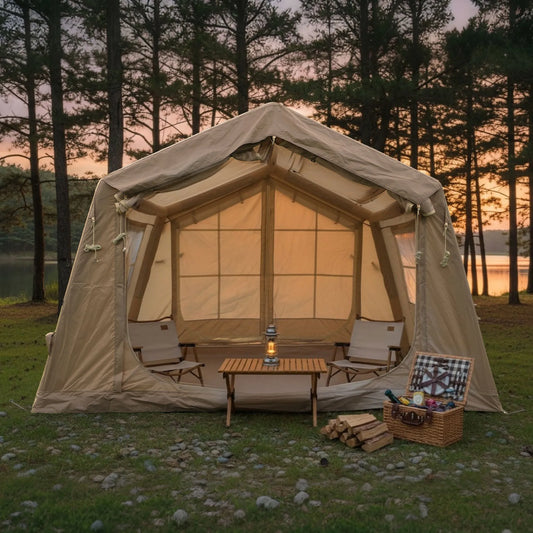 8 m ² Inflatable Tents for Camping, Blow Up Tent with Hand Pump, Easy Setup InflatableTent 4 Season Tent, Waterproof Oxford Air Glamping Tents for – view 2