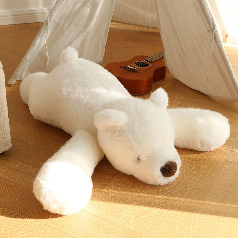 Polar Bear genuine natural fur floor cushion used as a soft home accent