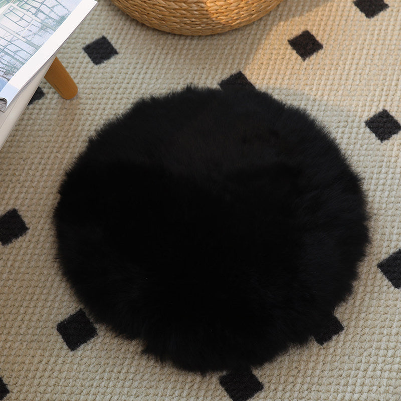 Factory direct sale pure shearling chair cushion round cushion futon wool cushion computer chair cushion long hair thickened dining chair
