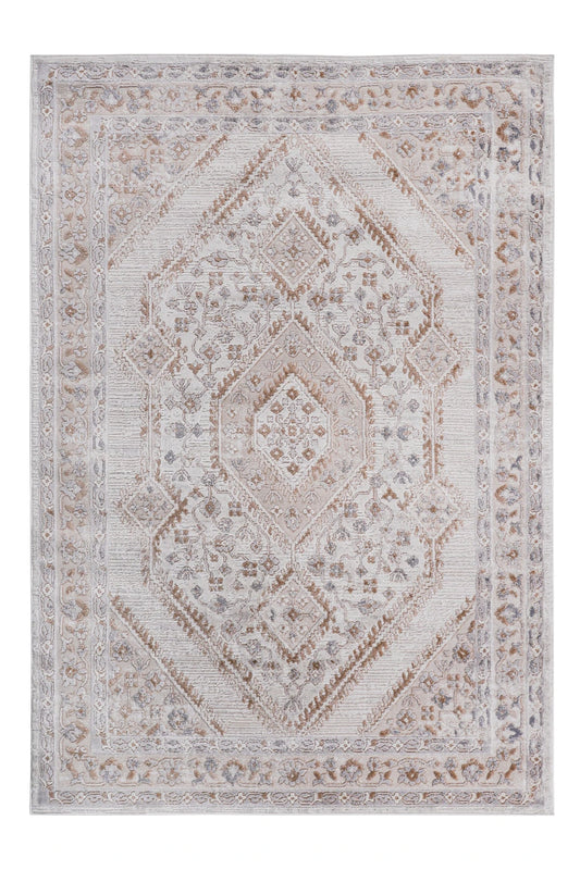 Loom & Luxe Cream & Ivory & Bordered Area Rug