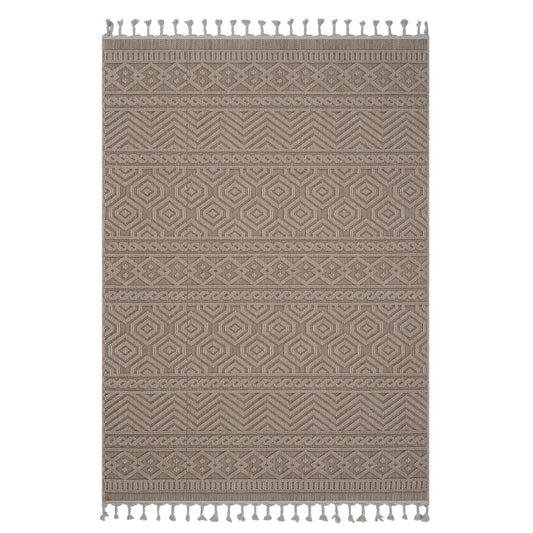 Loom & Luxe Mocha & Geometric Indoor/Outdoor Area Rug