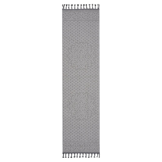 Loom & Luxe White & Ivory & Medallion Indoor/Outdoor Area Rug