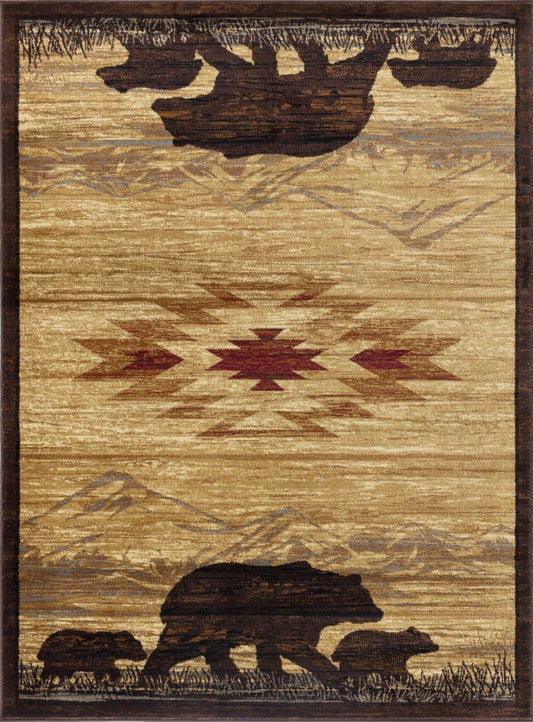 Nature's Nest Beige Lodge Area Rug — CBL3006