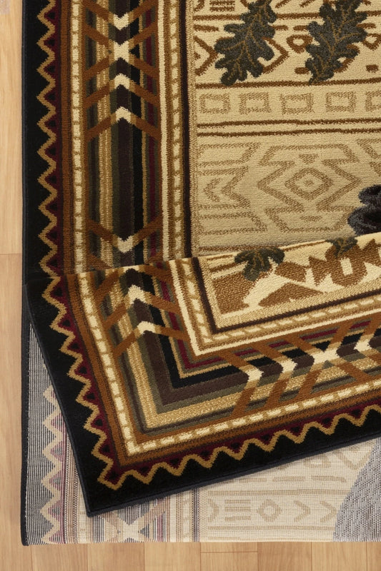 Nature's Nest Black Lodge Area Rug — CBL3010