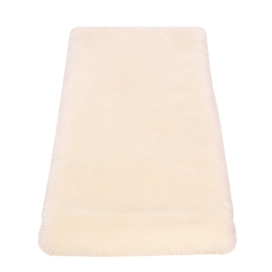 Capricornus Living White genuine short-pile sheepskin runner rug on a transparent background