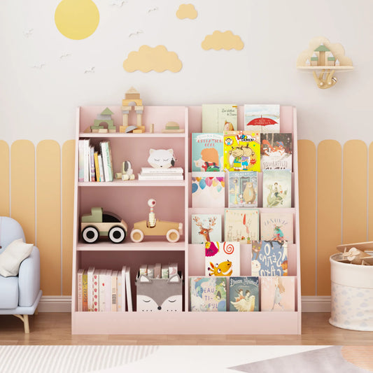 4-Tier Kids Bookshelf and Toy Storage Organizer – Pink – view 2