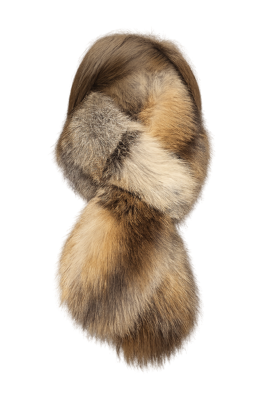 Natural Red Fox double-sided scarf, isolated product view
