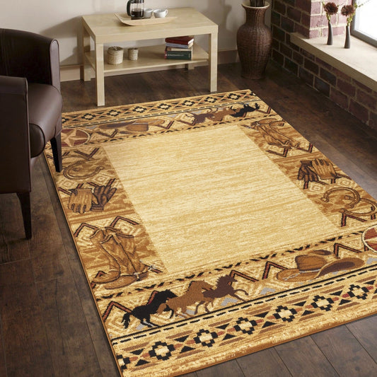 Tribes Beige Southwest Area Rug — YLS4011