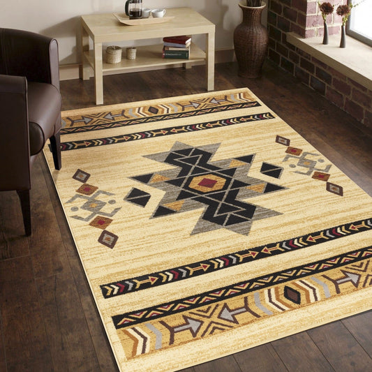 Tribes Cream Southwest Area Rug — YLS4006