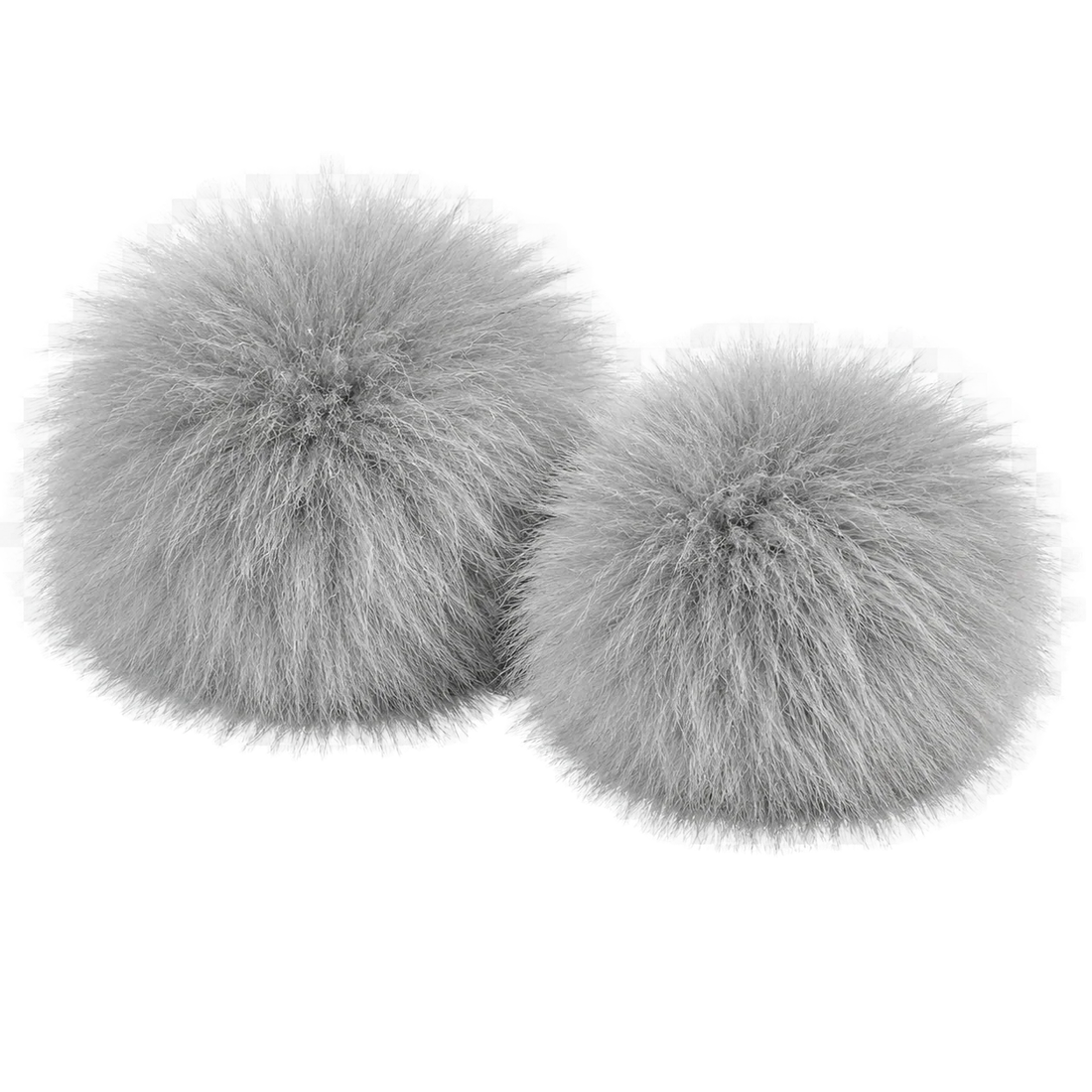Silver Gray genuine fox fur wrist cuffs, transparent product view