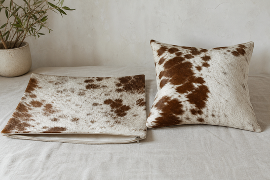 Natural throw pillow cover beside a fully filled pillow showing cover-only and insert-included formats