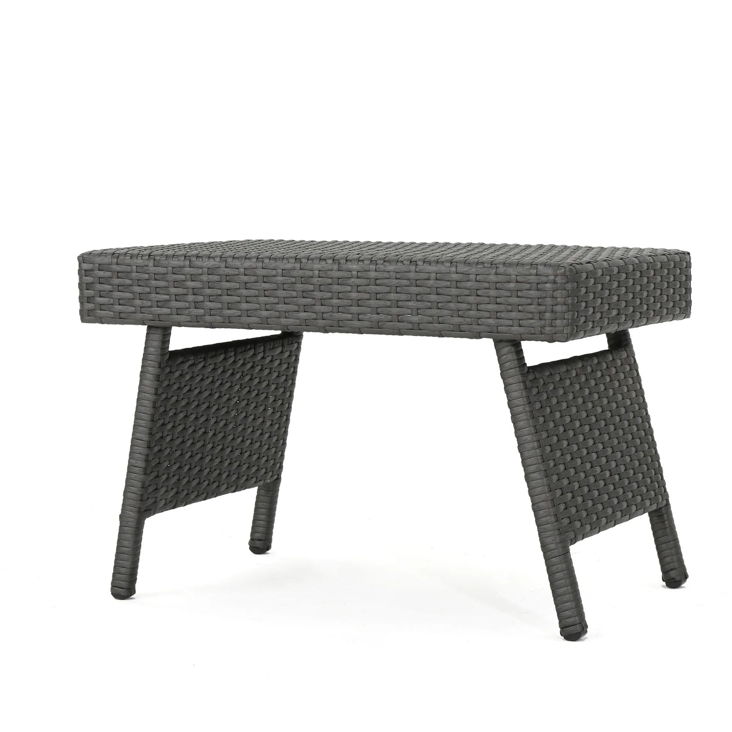 Outdoor Wicker Table with Rectangular Tabletop, Grey – view 1