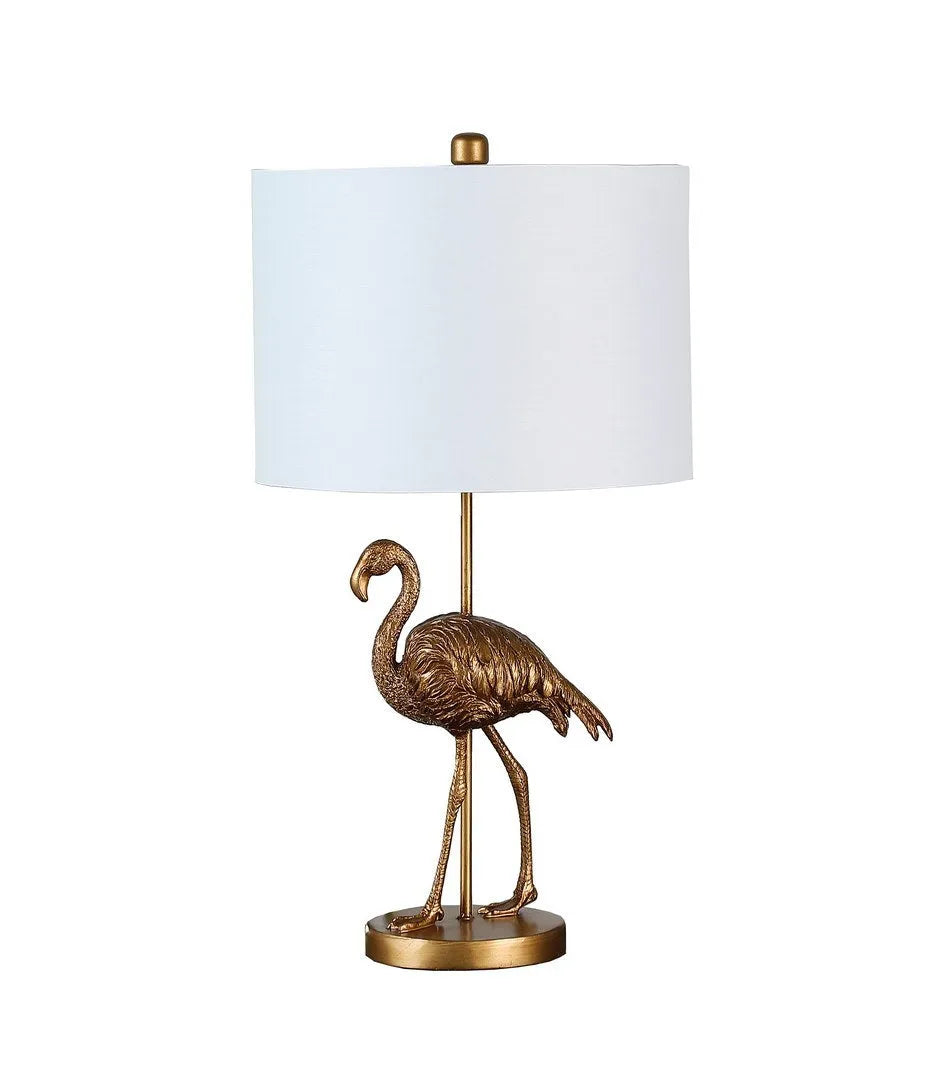 26' Matte Gold Flamingo Resin Table Lamp – view 1
