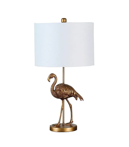 26' Matte Gold Flamingo Resin Table Lamp – view 1