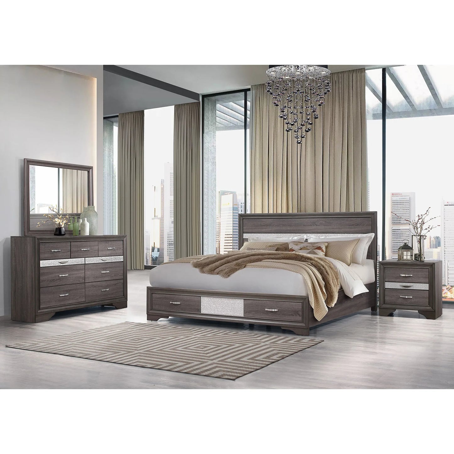 RYDER GREY 5PC QUEEN BEDROOM SET – view 1