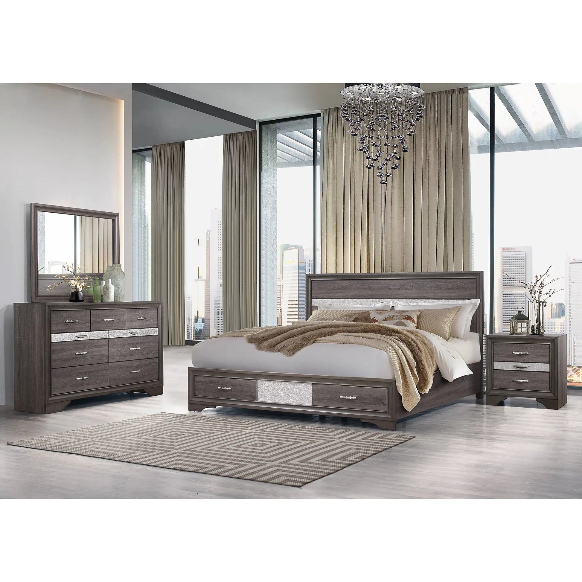 RYDER GREY 5PC QUEEN BEDROOM SET – view 1