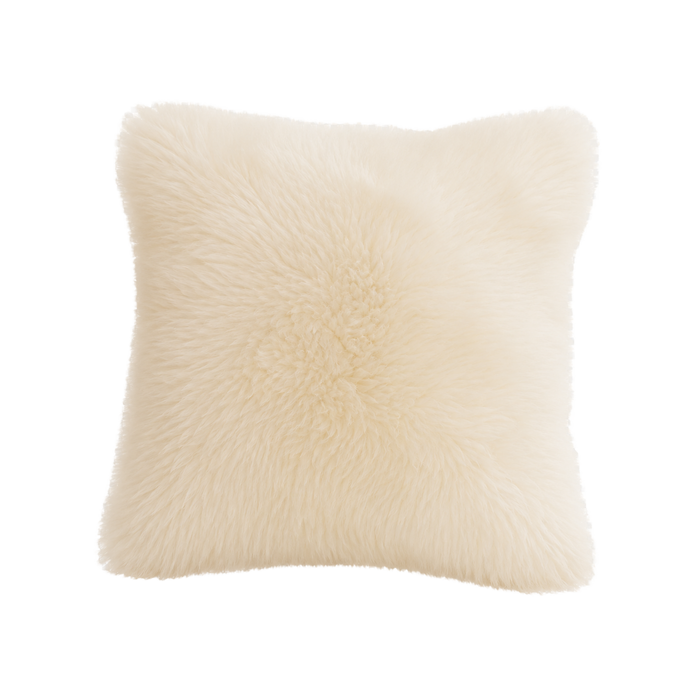 Ivory White genuine Australian wool pillow on transparent background