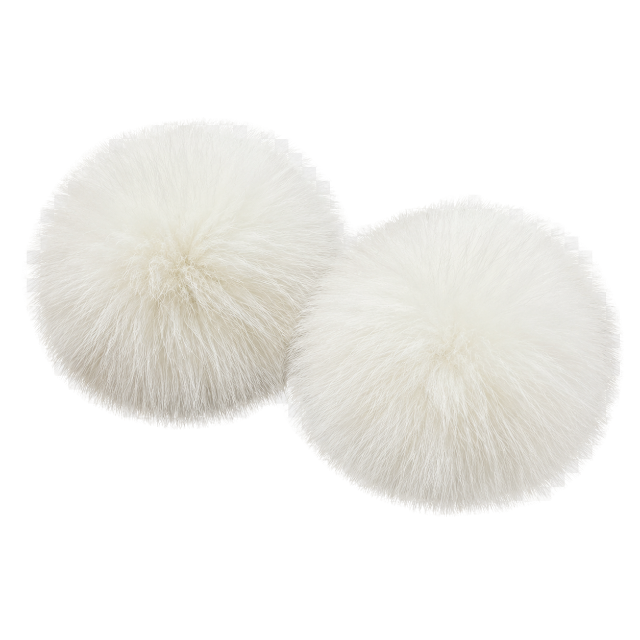 Natural White genuine fox fur wrist cuffs, transparent product view
