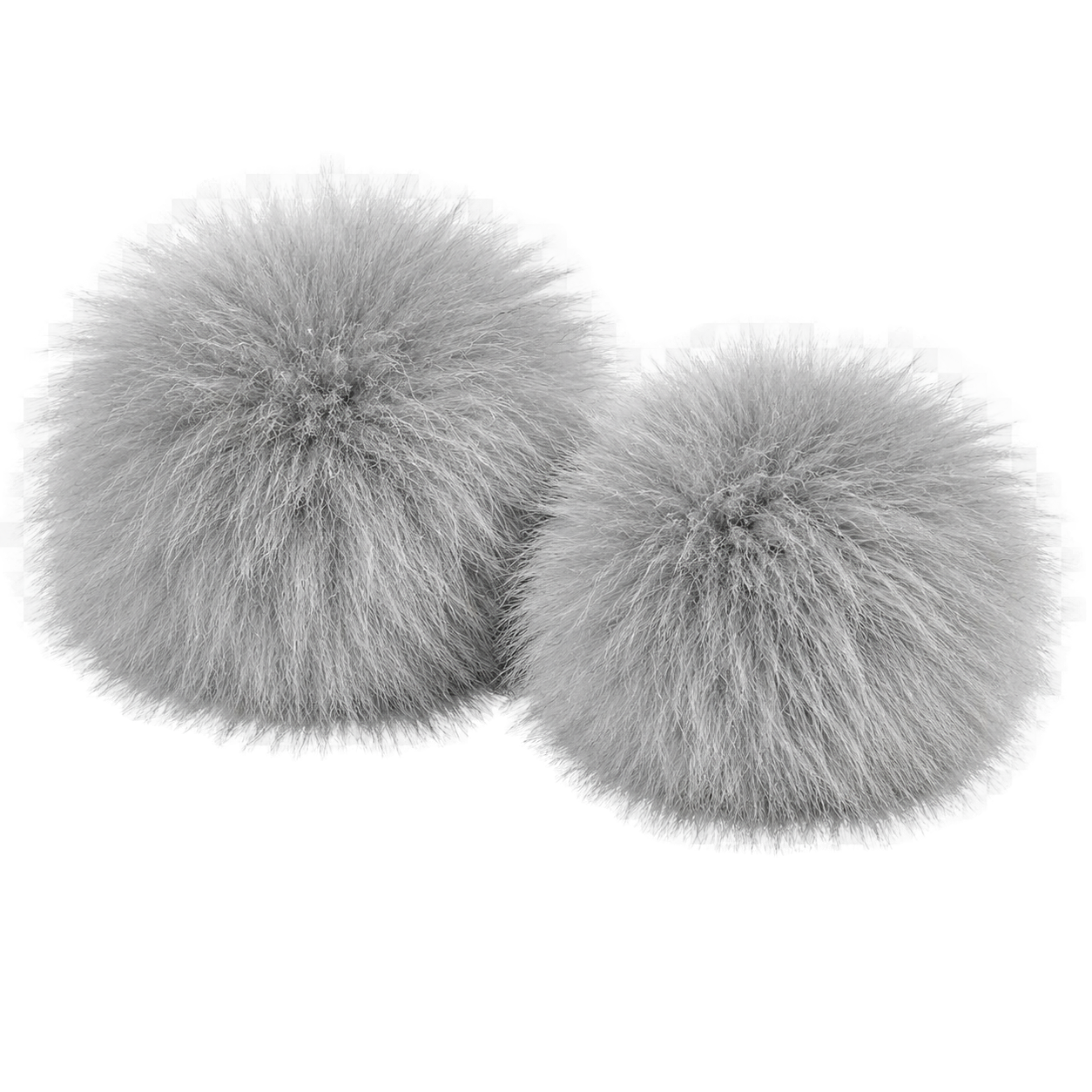 Silver Gray genuine fox fur wrist cuffs, transparent product view