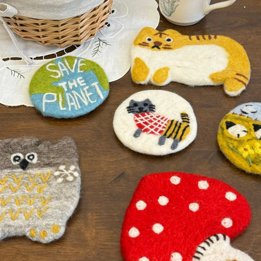 Handmade Handmade Wool Felt Coasters Collection Lifestyle