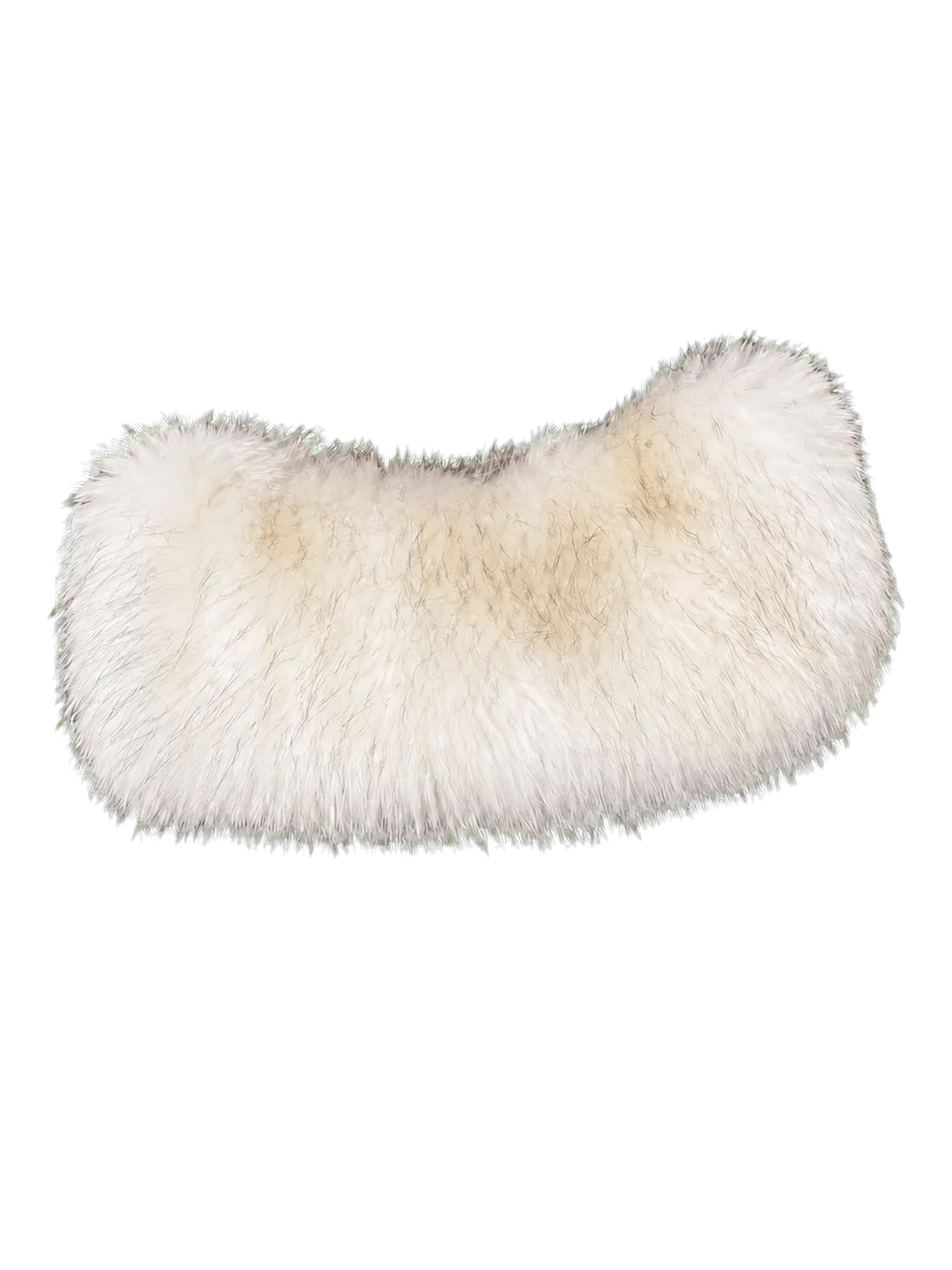 Ivory White raccoon fur shoulder wrap isolated on a transparent background