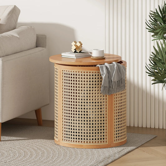 RUBBER SOLID WOOD SIDE TABLE,NATURAL COLOR – view 1