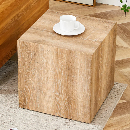 Elevate your living space with this square modern MDF coffee table that showcases smooth, light wood color texture patterns. It is characterized by – view 1