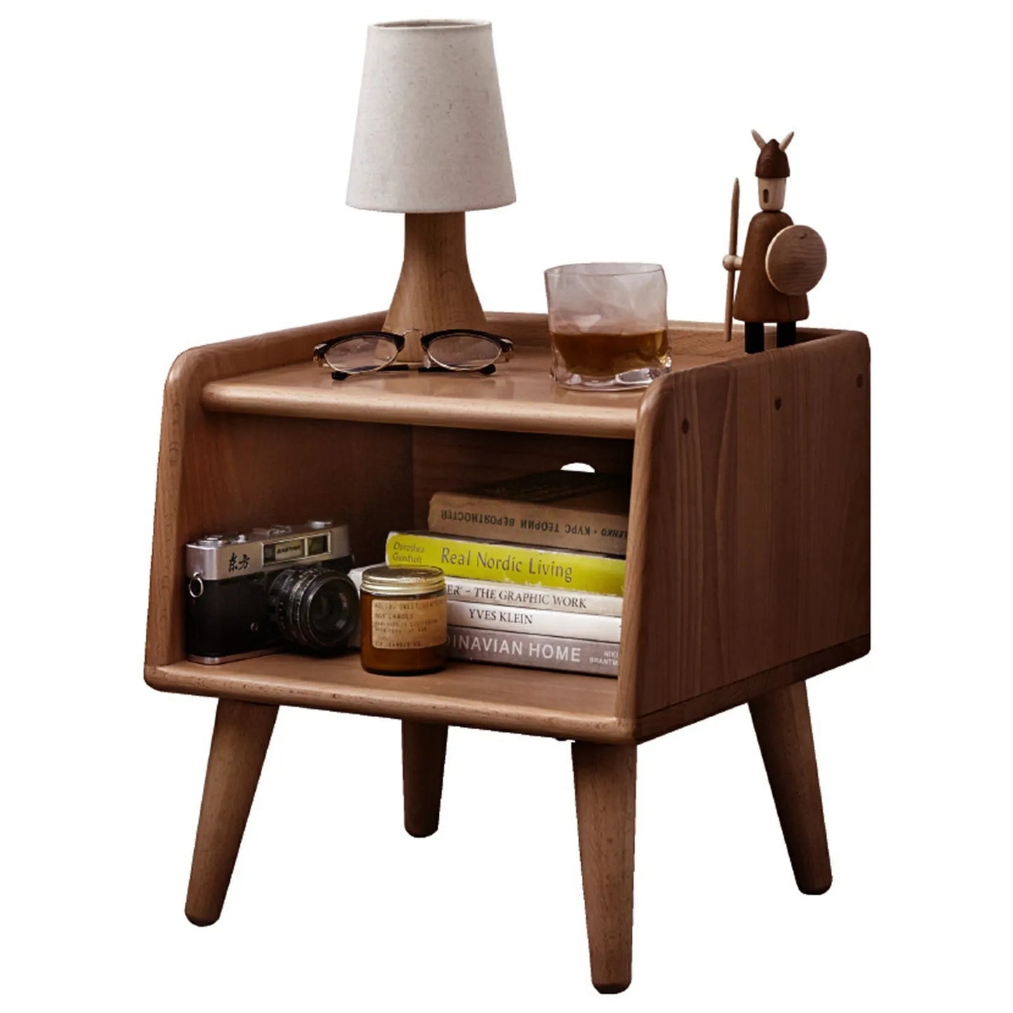 Pure Solid Wood Bedside Cabinet Modern Simple Nightstands European Beech Solid Beech Storage Cabinet Natural – view 1