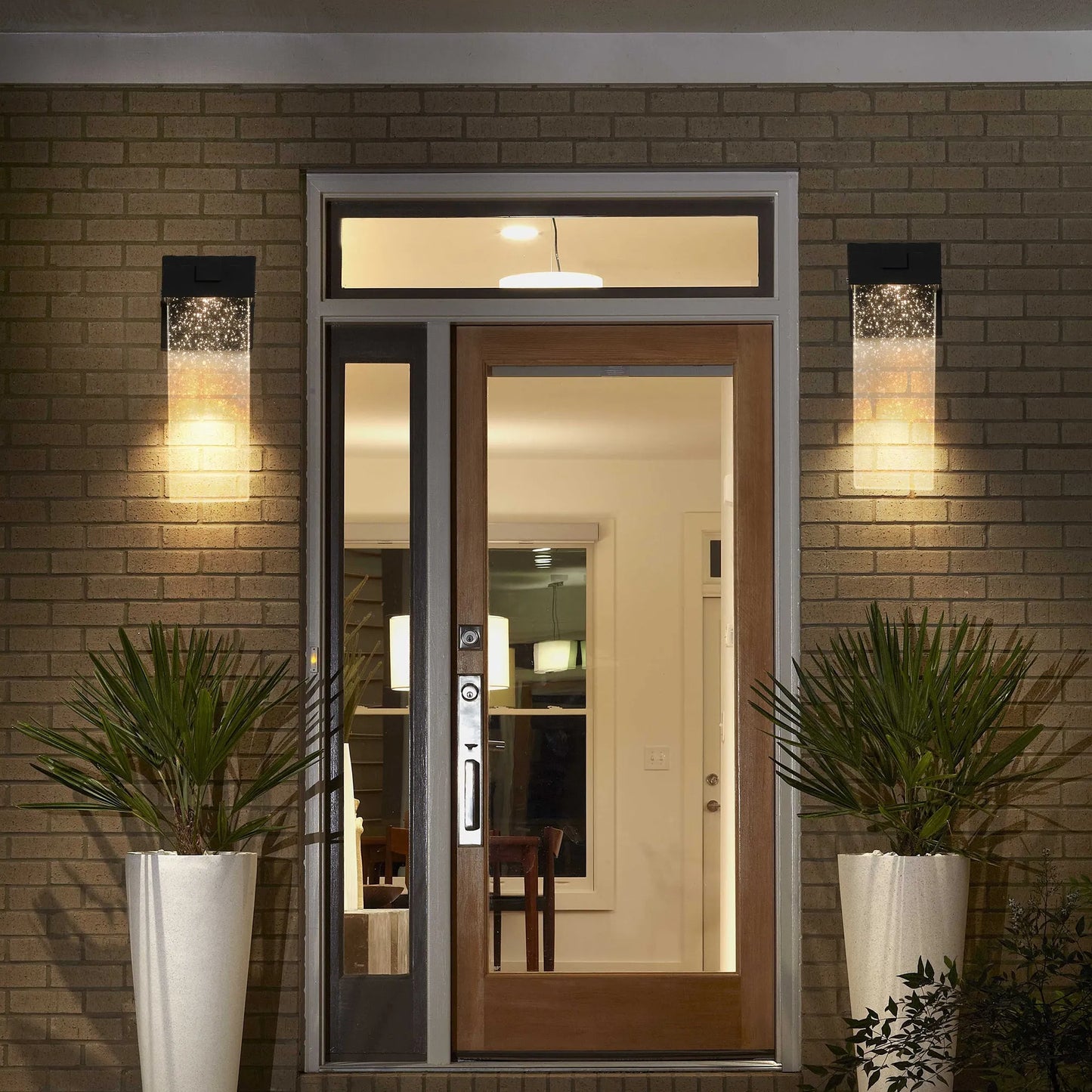 2-Pack Outdoor Wall Light Fixture, Weatherproof LED Wall Sconce with Bubble Crystal and Light Sensor - 12W Per Lamp – view 1