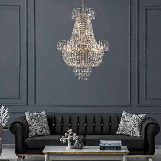 Gold Crystal Chandeliers,Large Contemporary Luxury Ceiling Lighting for Living Room Dining Room Bedroom Hallway (Without Bulb) – view 1