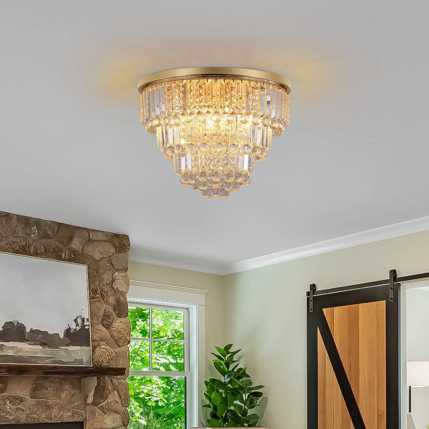 Gold luxury modern style crystal lights,large ceiling chandeliers,dining room,living room,bedroom (Bulb Not Included) – view 1