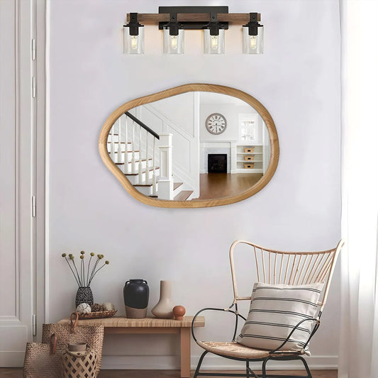 Irregular Wall Mirror Decorative, Asymmetrical Mirror for Wall Decor, Wavy Accent Mirrors for Living Room Bathroom Bedroom Entryway, Abstract – view 1