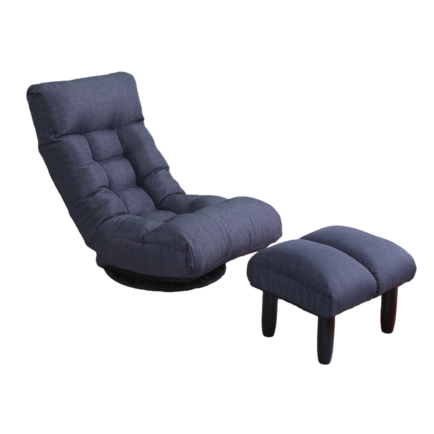 Navy Adjustable Japanese Reclining Floor Chair Sofa with Metal Frame for Living Room & Balcony – view 1