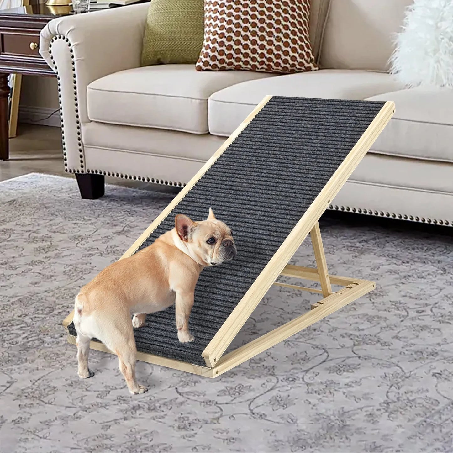 (UPGRADED) Dog Ramp for Bed, Extra Wide Excellent Traction, Pet Ramp for Small Dogs to Get on Couch Car, Non-Slip Rubber Surface, 16' Wide Hold up to – view 1