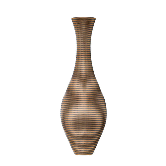 39-inch Tall Artificial Rattan Floor Vase in Elegant Beige - Statement Piece for Living Room Décor, Entryway, or Hallway - Versatile Home Accent for – view 1