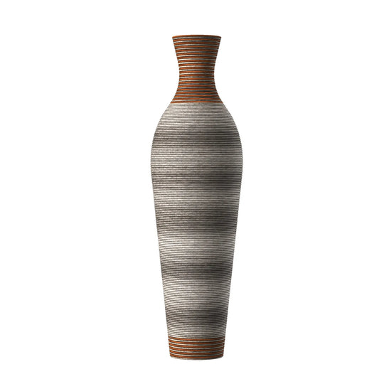 39-Inch-Tall Vase, Brown Decorative Floor Vase, Classic Neat Floor Vase Tall Freestanding Flower Holder, Artificial Rattan Vase, PVC Floor Vase – view 1