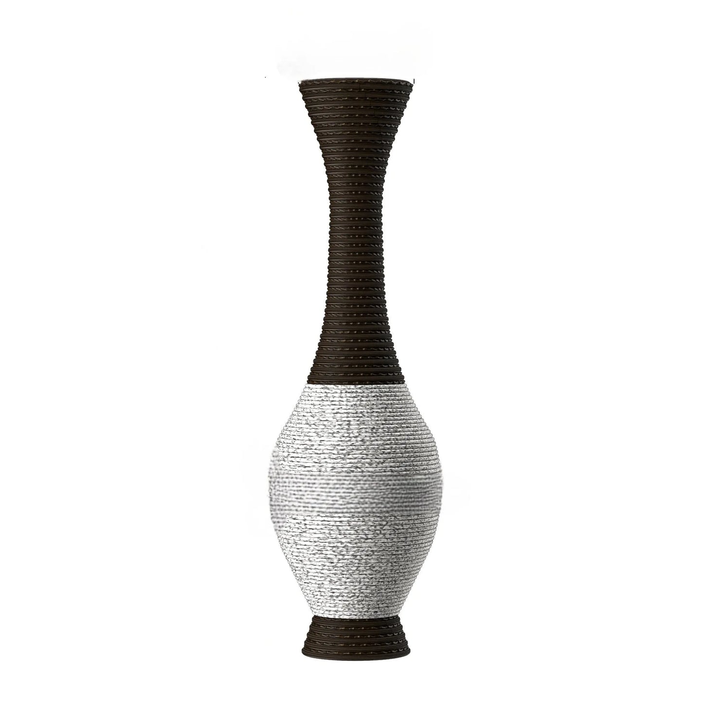 39-Inch Tall Designer Floor Vase – Artificial Rattan with Elegant Two-Tone Dark Brown Finish – Decorative Accent for Living Room, Bedroom, or Entryway – view 1