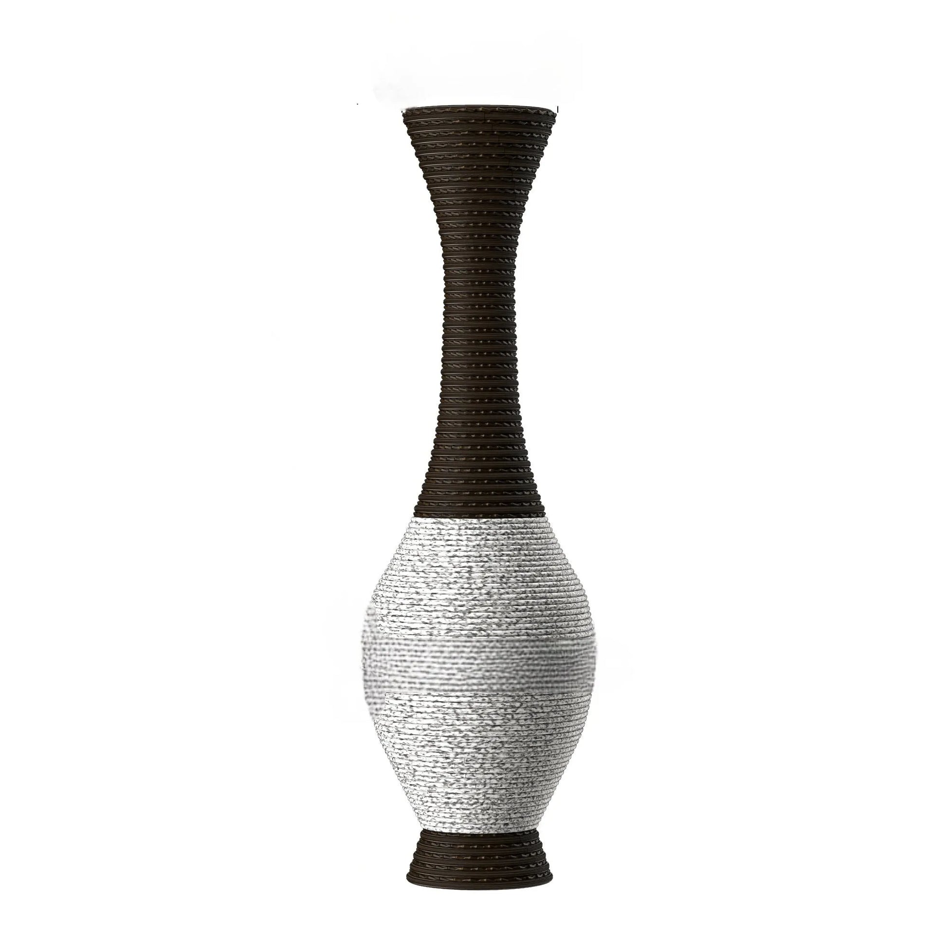 39-Inch Tall Designer Floor Vase – Artificial Rattan with Elegant Two-Tone Dark Brown Finish – Decorative Accent for Living Room, Bedroom, or Entryway – view 1
