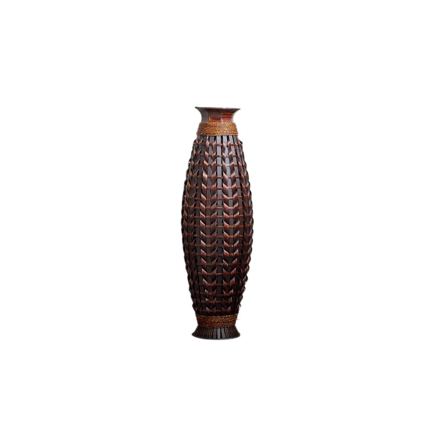 39-Inch Tall Hand-Woven Bamboo Floor Vase – Decorative Accent for Living Room, Entryway, or Hallway – Ideal for Dried or Silk Flower Arrangements – view 1