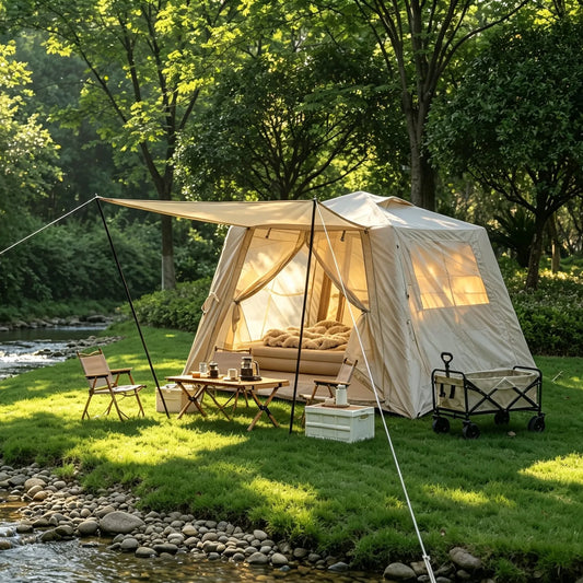 5.76 m ² Inflatable Tents for Camping with canopy, Blow Up Tent with Hand Pump, Easy Setup InflatableTent 4 Season Tent, Waterproof Oxford Air – view 1