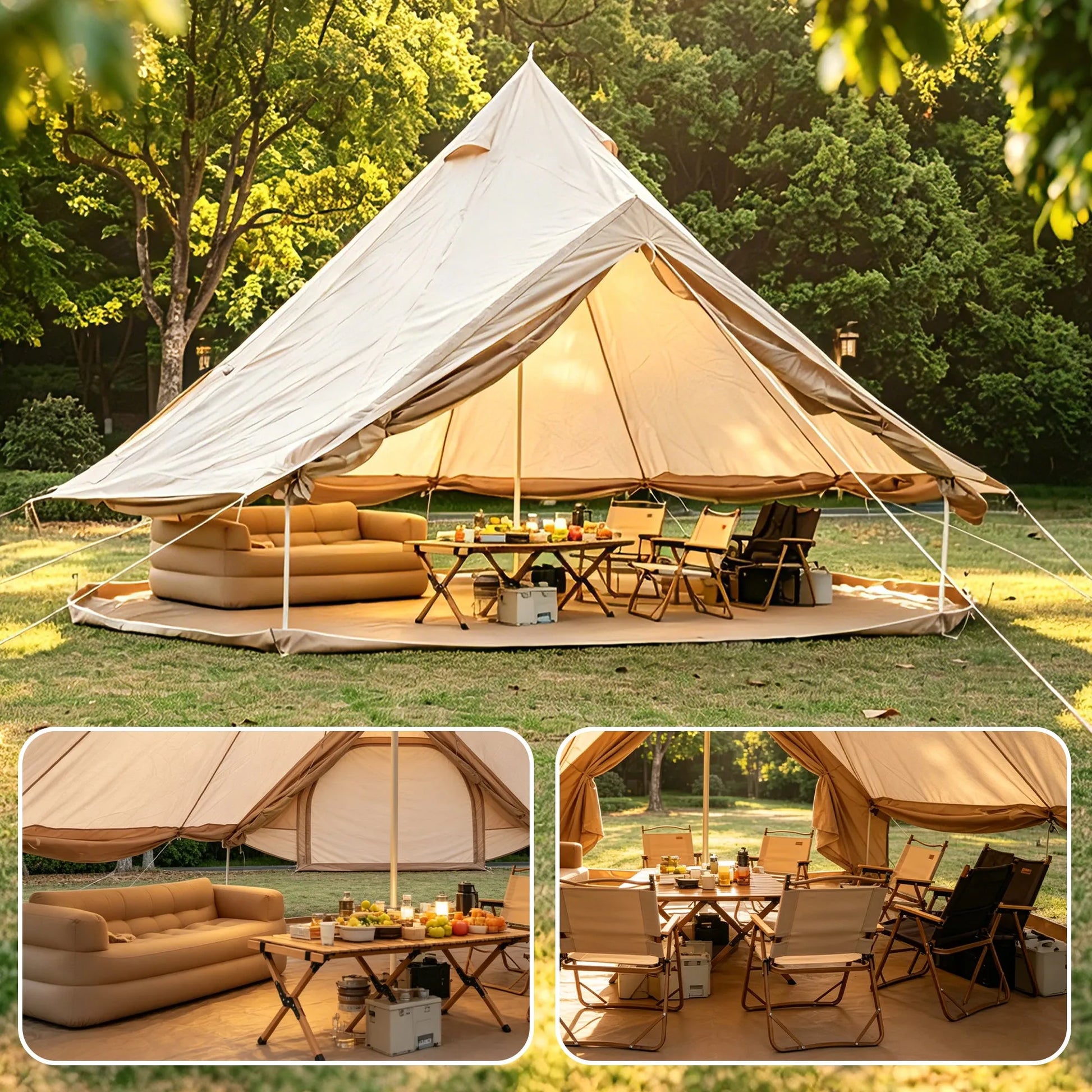 Oxford Bell Tent for Family Camping - Spacious 13.1ft Yurt with Stove Jack, Large Glamping Tents for 4-8 People, 4 Season Oxford Hot Tent Shelter – view 1