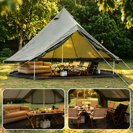 Oxford Bell Tent for Family Camping - Spacious 13.1ft Yurt with Stove Jack, Large Glamping Tents for 4-8 People, 4 Season Oxford Hot Tent Shelter – view 1