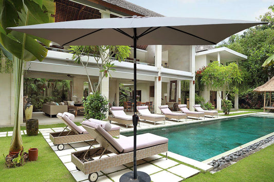 6 x 9ft Patio Umbrella Outdoor Waterproof Umbrella with Crank and Push Button Tilt without flap for Garden Backyard Pool Swimming Pool Market – view 1
