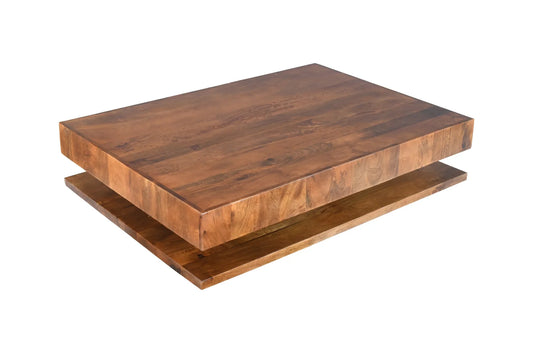 Modern Low Profile Solid Wood Coffee Table – view 2