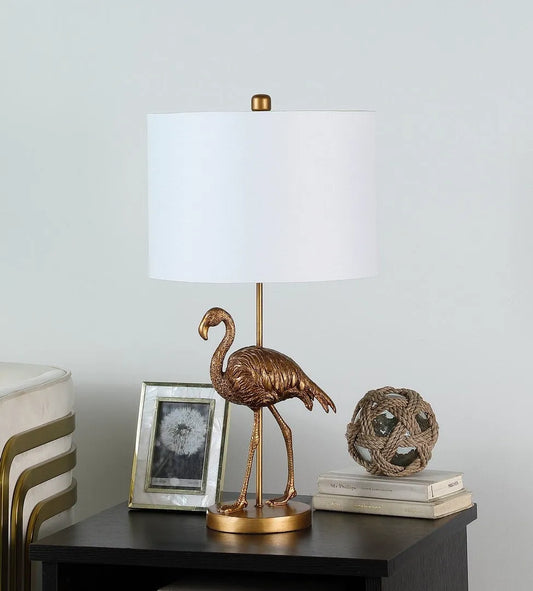 26' Matte Gold Flamingo Resin Table Lamp – view 2